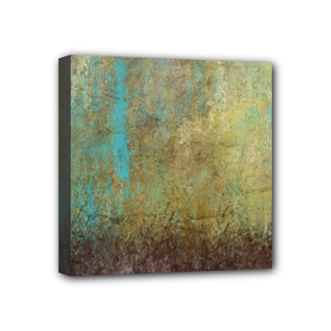 Aqua Textured Abstract Mini Canvas 4  X 4  by digitaldivadesigns