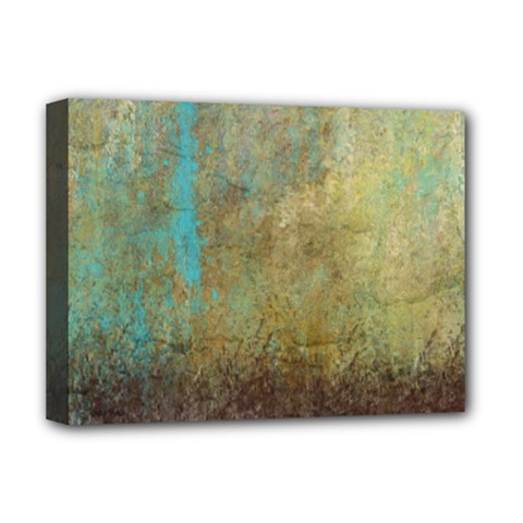 Aqua Textured Abstract Deluxe Canvas 16  X 12   by digitaldivadesigns