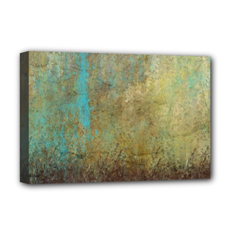 Aqua Textured Abstract Deluxe Canvas 18  X 12   by digitaldivadesigns