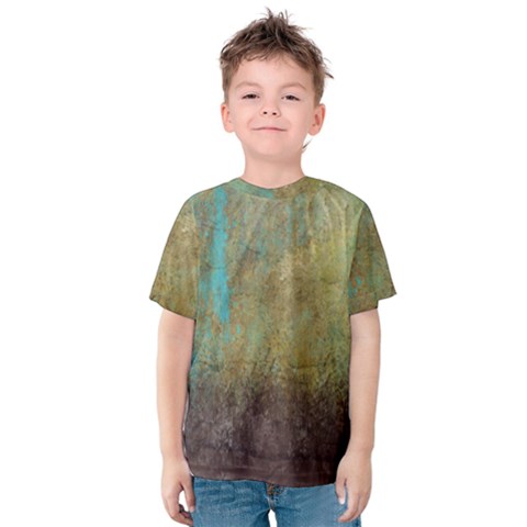 Aqua Textured Abstract Kids  Cotton Tee by digitaldivadesigns