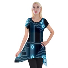 A Completely Seamless Background Design Circuitry Short Sleeve Side Drop Tunic by Amaryn4rt