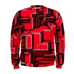 Background With Red Texture Blocks Men s Sweatshirt by Amaryn4rt