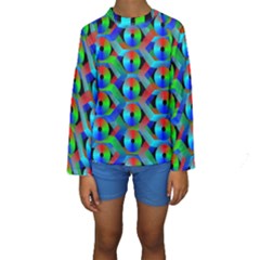 Bee Hive Color Disks Kids  Long Sleeve Swimwear by Amaryn4rt