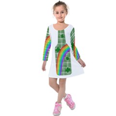 St  Patricks Day - Bottle Kids  Long Sleeve Velvet Dress by Valentinaart