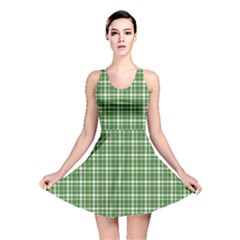 St  Patricks Day Plaid Pattern Reversible Skater Dress by Valentinaart