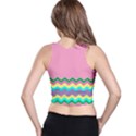 Easter Chevron Pattern Stripes Racer Back Crop Top View2