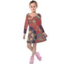 Vintage Chinese Brocade Kids  Long Sleeve Velvet Dress View1