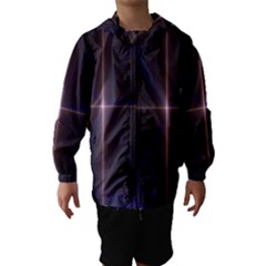 Color Fractal Symmetric Blue Circle Hooded Wind Breaker (kids) by Amaryn4rt