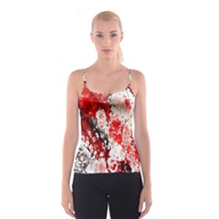 Red Fractal Art Spaghetti Strap Top by Amaryn4rt