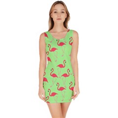 Flamingo Pattern Sleeveless Bodycon Dress by Valentinaart