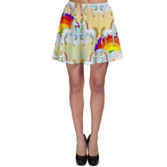 Rainbow Pony  Skater Skirt by Valentinaart