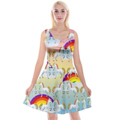 Rainbow Pony  Reversible Velvet Sleeveless Dress by Valentinaart