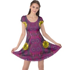 Colors And Wonderful Sun  Flowers Cap Sleeve Dresses by pepitasart