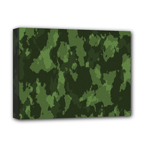 Camouflage Green Army Texture Deluxe Canvas 16  X 12   by Simbadda