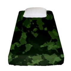 Camouflage Green Army Texture Fitted Sheet (single Size) by Simbadda