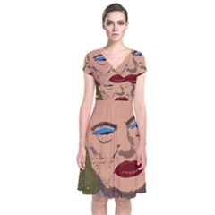 Happy Birthday Mr  President  Short Sleeve Front Wrap Dress by Valentinaart