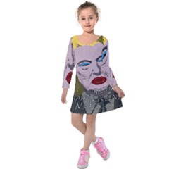 Happy Birthday Mr  President  Kids  Long Sleeve Velvet Dress by Valentinaart