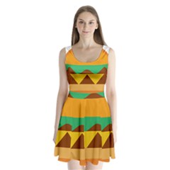 Hamburger Bread Food Cheese Split Back Mini Dress  by Simbadda