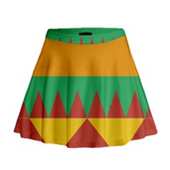 Burger Bread Food Cheese Vegetable Mini Flare Skirt by Simbadda