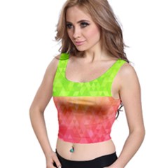 Colorful Abstract Triangles Pattern  Crop Top by TastefulDesigns