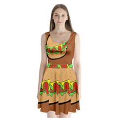 Burger Double Split Back Mini Dress  by Simbadda