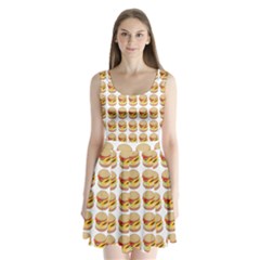 Hamburger Pattern Split Back Mini Dress  by Simbadda