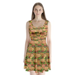 Burger Double Border Split Back Mini Dress  by Simbadda