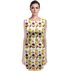 Hamburger And Fries Sleeveless Velvet Midi Dress by Simbadda