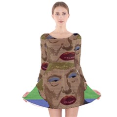 Donald Trump Long Sleeve Velvet Skater Dress by Valentinaart
