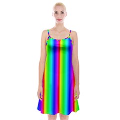 Rainbow Gradient Spaghetti Strap Velvet Dress by Simbadda