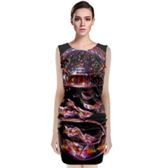 Hamburgers Digital Art Colorful Sleeveless Velvet Midi Dress by Simbadda