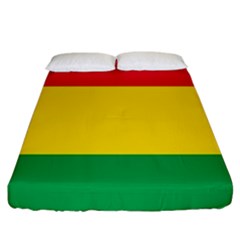 Rasta Colors Red Yellow Gld Green Stripes Pattern Ethiopia Fitted Sheet (king Size) by yoursparklingshop