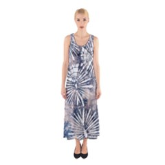 Dull Blue Tie Dye 3 Sleeveless Maxi Dress by CoolDesigns