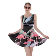 Flamingo Feather  Dark Flamingo V2 Skater Dress by CoolDesigns