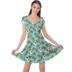 Snowman Leaves Cap Sleeve Dress by CoolDesigns