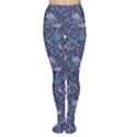 Blue Dark Night Flowers Pattern Women s Tights View1