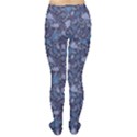 Blue Dark Night Flowers Pattern Women s Tights View2