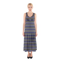 Olive Stripes Sleeveless Maxi Dress by CoolDesigns