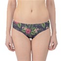 Colorful Tropical Floral Pattern Plumeria Hibiscus Flowers Hipster Bikini Bottom View1