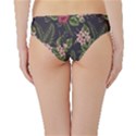 Colorful Tropical Floral Pattern Plumeria Hibiscus Flowers Hipster Bikini Bottom View2