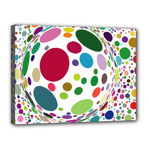 Color Ball Canvas 16  X 12  by Mariart