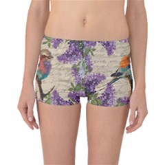 Vintage Bird And Lilac Boyleg Bikini Bottoms by Valentinaart