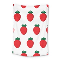 Fruit Strawberries Red Green Small Tapestry by Mariart