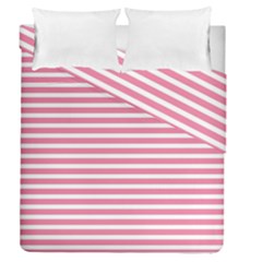 Horizontal Stripes Light Pink Duvet Cover Double Side (queen Size) by Mariart