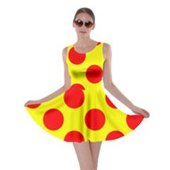 Polka Dot Red Yellow Skater Dress by Mariart