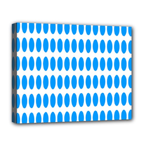 Polka Dots Blue White Deluxe Canvas 20  X 16   by Mariart