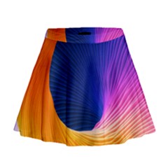 Wave Waves Chefron Color Blue Pink Orange White Red Purple Mini Flare Skirt by Mariart