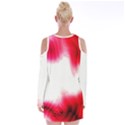 Abstract Pink Page Border Velvet Long Sleeve Shoulder Cutout Dress View2