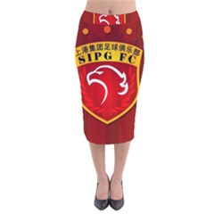 Shanghai Sipg F C  Velvet Midi Pencil Skirt by Valentinaart