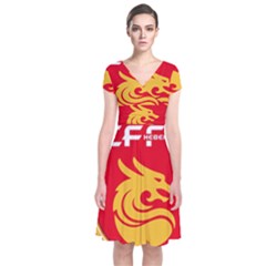 Hebei China Fortune F C  Short Sleeve Front Wrap Dress by Valentinaart